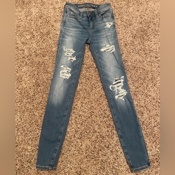 American Eagle Next Level Patched High-Waisted Jegging Size000 Regular - Picture 1 of 5